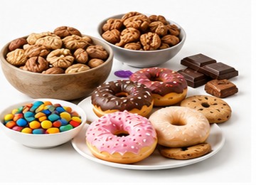 Nuts desserts and sweets